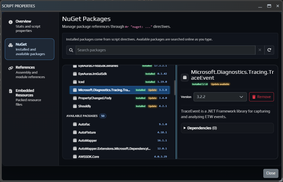 Script Properties NuGet