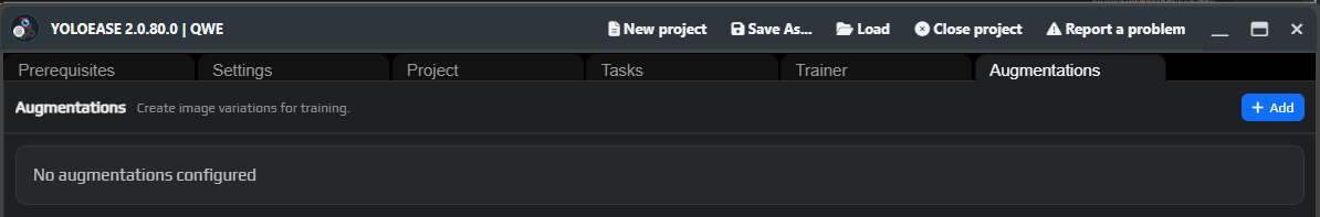 No augmentations configured