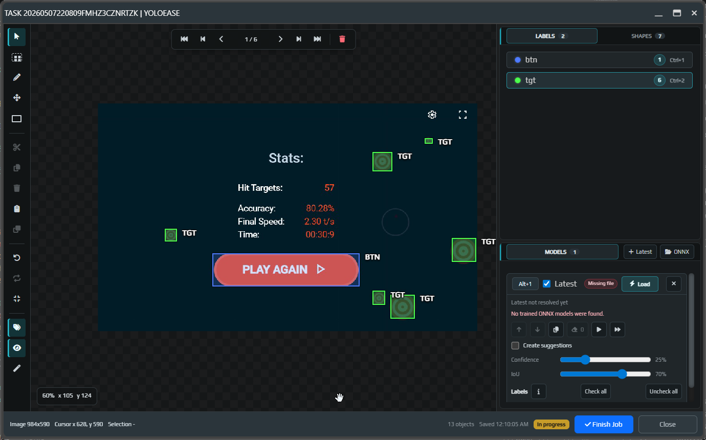 Annotating button and targets