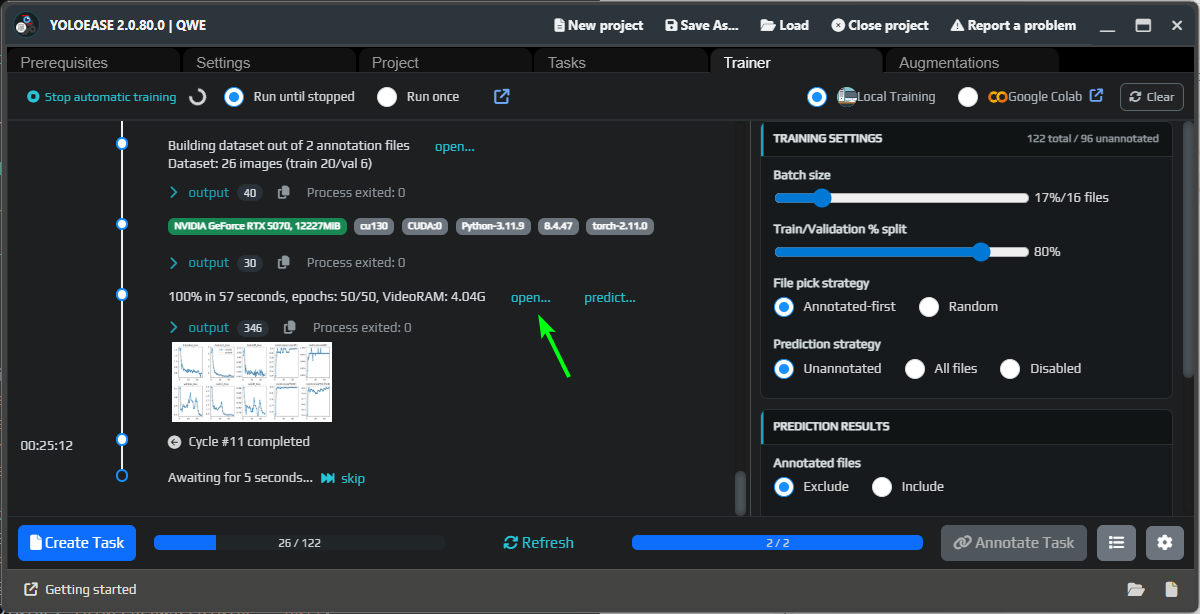Open model folder
