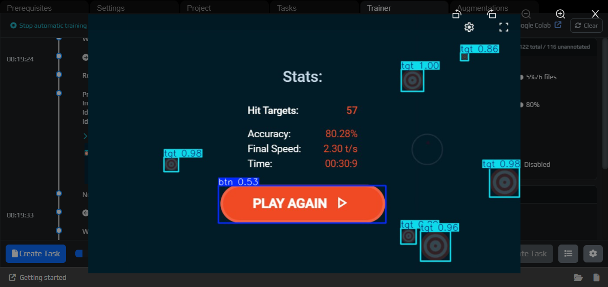 Prediction with button
