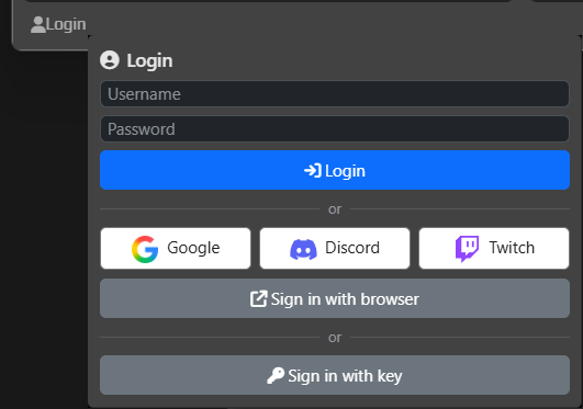 EyeAuras sign-in window with Google, Twitch, and Discord